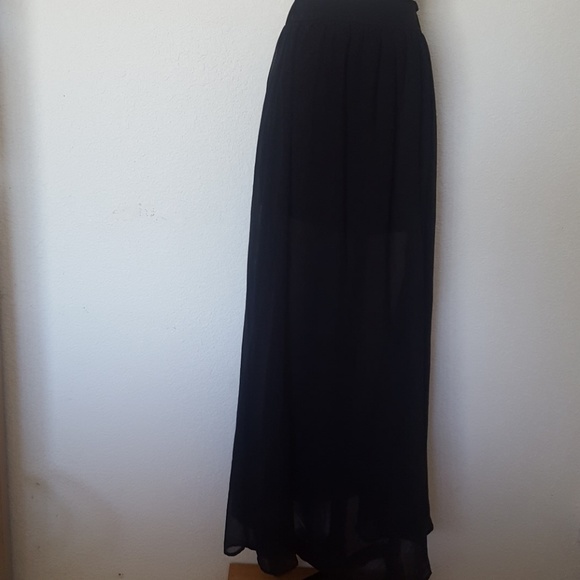 Annabelle | Black Semi Sheer Maxi Skirt | Small - Picture 5 of 8